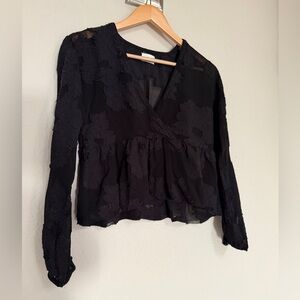 Wilfred Black Floral Lace Blouse